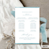 Élégant programme de mariage de cadre en verre mar