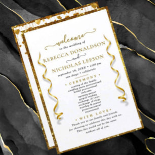 Élégant programme de mariage de calligraphie