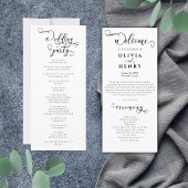 Élégant programme de mariage de calligraphie roman