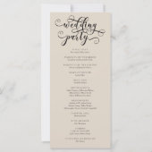 Élégant programme de mariage de calligraphie roman (Dos)