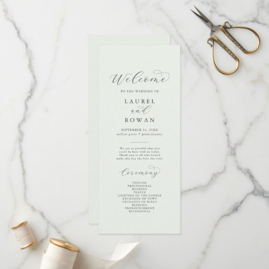 Elégant programme de mariage de coordinateur de ve (Devant/Arrière en situation)