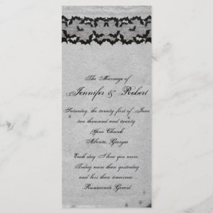 Élégant programme de mariage de dentelle gothique