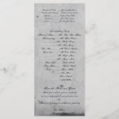 Élégant programme de mariage de dentelle gothique (Dos)