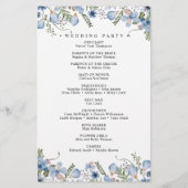 Élégant programme de mariage de fleurs habillées (Dos)