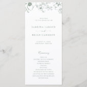 Élégant programme de mariage de jardin floral vert (Devant)