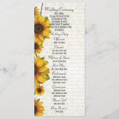 Élégant programme de mariage de l'église de tourne (Dos)