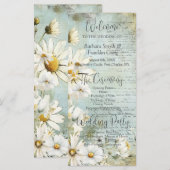 Élégant programme de mariage de marguerite blanche (Devant / Derrière)