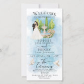 Élégant programme de mariage de mariée et de chamb (Devant)