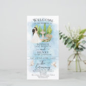 Élégant programme de mariage de mariée et de chamb (Debout devant)