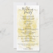 Élégant programme de mariage de mariée et de chamb (Dos)