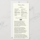 Élégant programme de mariage de masse latine catho (Dos)