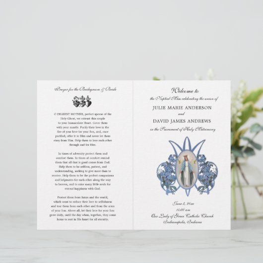 Élégant programme de mariage de masse latine catho (Debout devant)