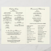 Élégant programme de mariage de masse latine catho (Dos)