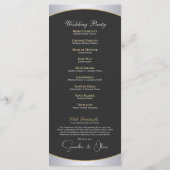 Élégant programme de mariage de Monogramme d'or en (Dos)