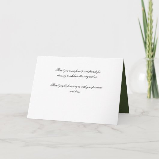 Élégant programme de mariage de Noël Gold Green (Dos)