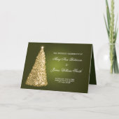 Élégant programme de mariage de Noël Gold Green (Devant)