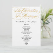 Élégant programme de mariage de script - Or (Debout devant)