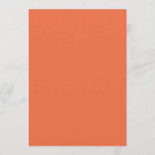 Élégant programme de mariage de script - Orange (Dos)