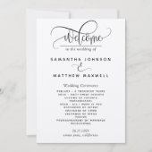 Élégant programme de mariage de script rustique mo (Devant)