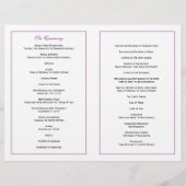Élégant programme de mariage de script - violet (Dos)