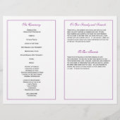Élégant programme de mariage de script - violet (Dos)