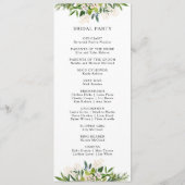 Élégant programme de mariage de verdure d'olive (Dos)