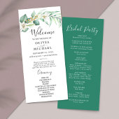 Élégant programme de mariage de verdure succulent