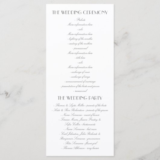 Élégant programme de mariage dentelle et burlap (Dos)