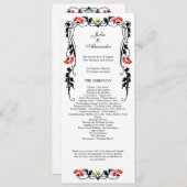 Élégant programme de mariage des fleurs de feuille (Devant / Derrière)