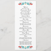 Élégant programme de mariage des fleurs de feuille (Dos)