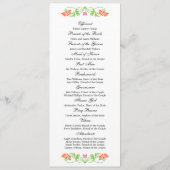 Élégant programme de mariage des fleurs de feuille (Dos)