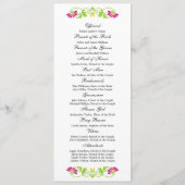 Élégant programme de mariage des fleurs de feuille (Dos)