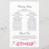 Élégant programme de mariage doux rose main dessin (Dos)