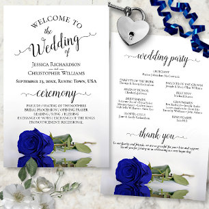 Élégant programme de mariage du Rose Royal Blue