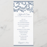 Élégant programme de mariage | Dusty Blue