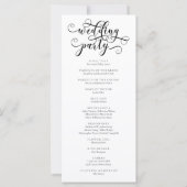 Élégant programme de mariage en calligraphie roman (Dos)