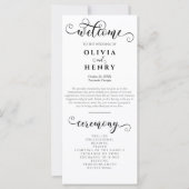 Élégant programme de mariage en calligraphie roman (Devant)