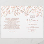 Élégant programme de mariage en or plié. Bleu (Devant)