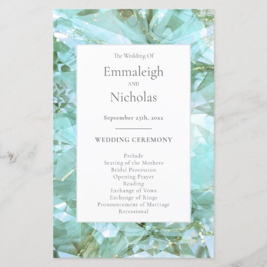 Élégant programme de mariage en pierre de taille e (Devant)