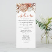 Élégant programme de mariage en terre cuite floral (Debout devant)