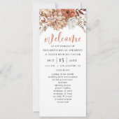 Élégant programme de mariage en terre cuite floral (Devant)