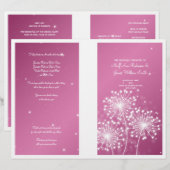 Élégant programme de mariage Été Étincelle Rose ro (Devant / Derrière)