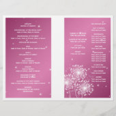Élégant programme de mariage Été Étincelle Rose ro (Dos)