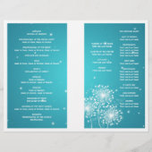 Élégant programme de mariage Été Étincelle Turquoi (Dos)