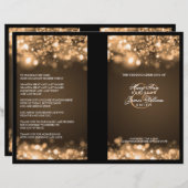 Élégant programme de mariage étincelant lumières o (Devant / Derrière)