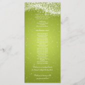 Élégant Programme De Mariage Étincelant Vague Lime (Dos)