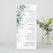 Élégant programme de mariage eucalyptus aquarelle (Debout devant)