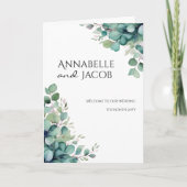 Élégant programme de mariage Feuille d'aquarelle (Devant)