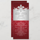 Élégant programme de mariage Fleur De Lis Rouge (Devant / Derrière)