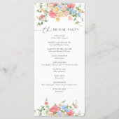 Élégant programme de mariage Fleur sauvage d'aquar (Dos)